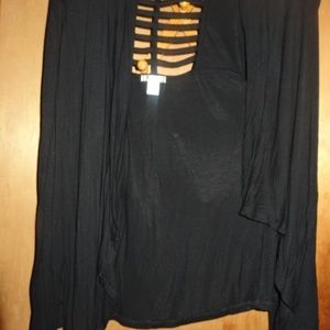 Women's Black Throw Over Shirt For Tank Tops & Cam